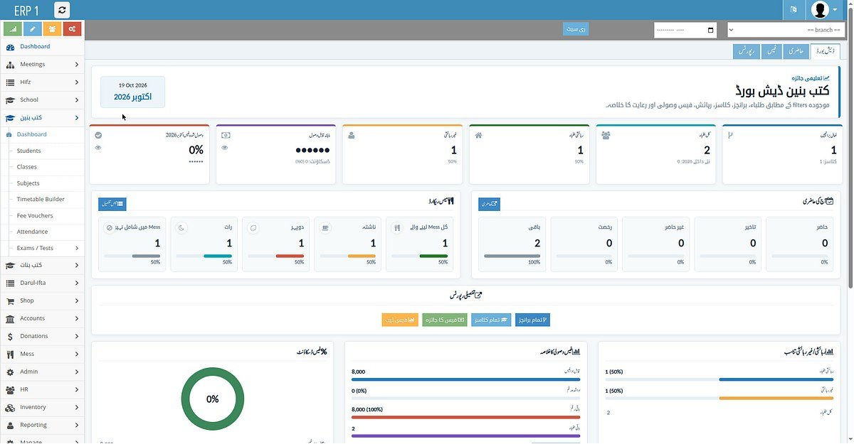 Central Library & Circulation — real screenshot from the ERP1 system